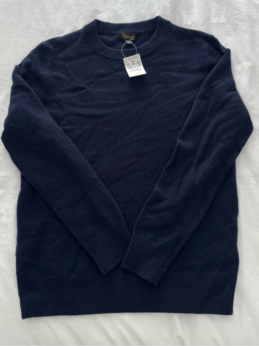 J.Crew Crewcuts Kids Cashmere Crewneck Sweater Navy XL 12-14 NWT